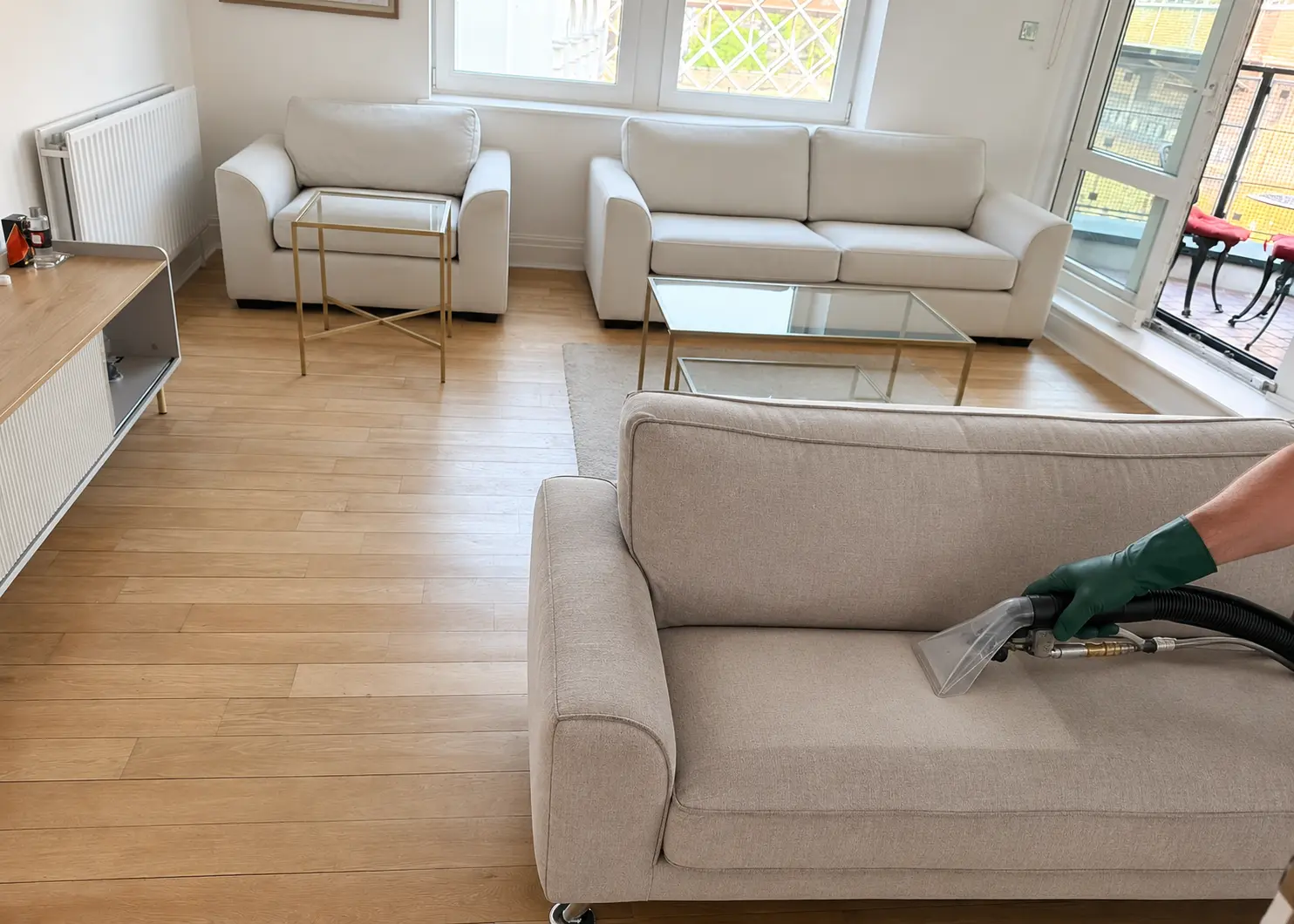 Sofa and upholstery cleaning in a London home